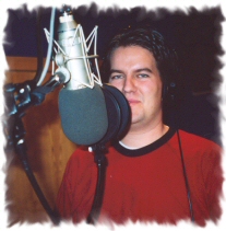 Joe in the studio recording vocals